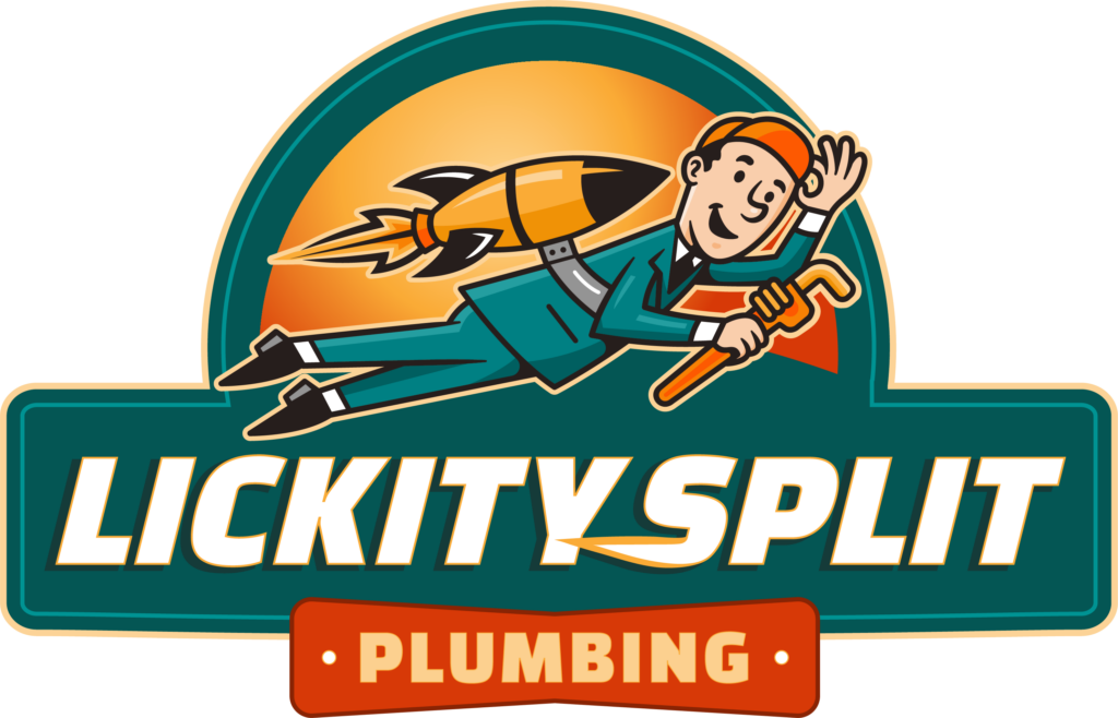 lickity split plumbing logo in lafayette