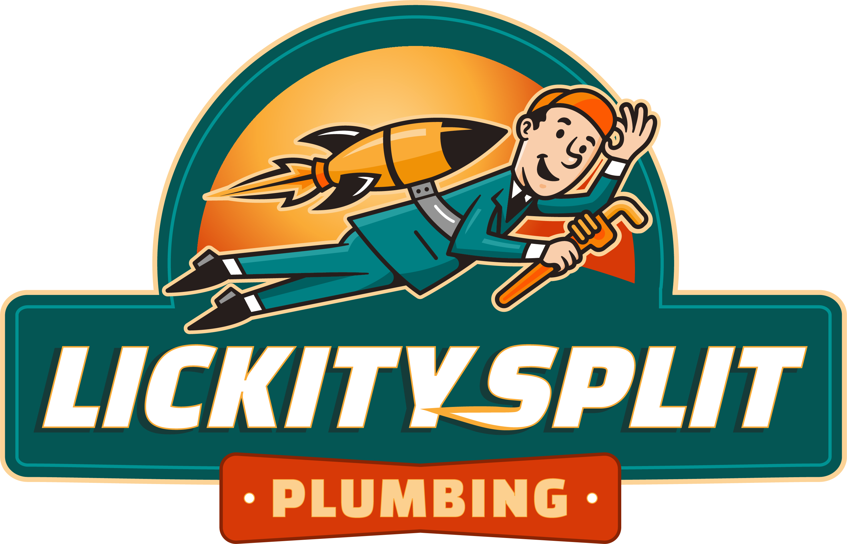 lickity split plumbing logo in lafayette