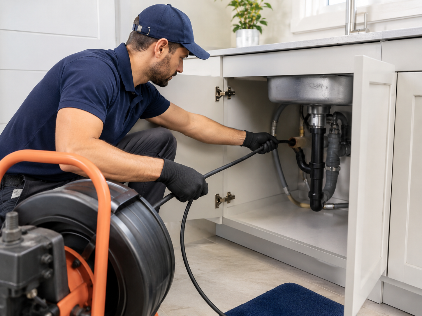 drain cleaning vs hydro jetting Lafayette IN plumber cleaning a clogged drain