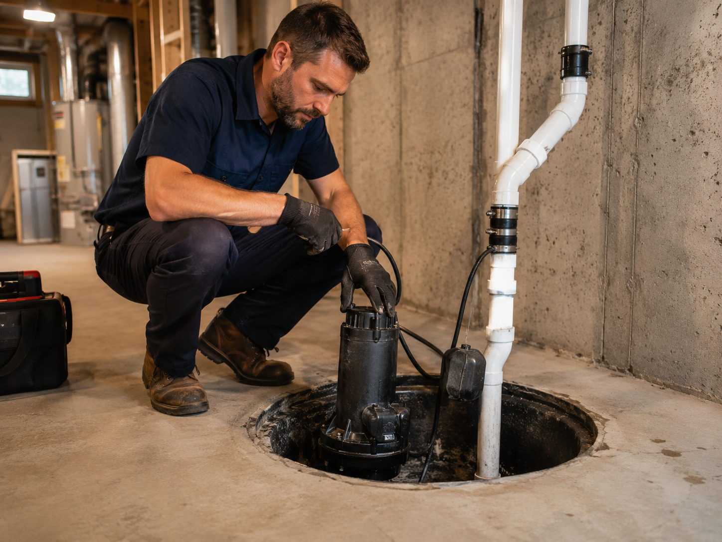sump pump repair vs replacement Lafayette IN basement sump pump inspection